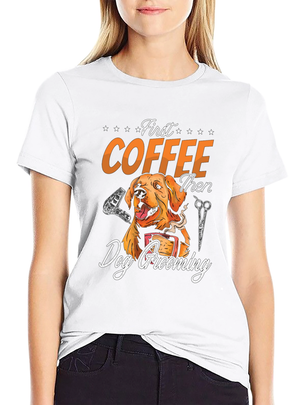 Dog Grooming T-Shirt: First Coffee Then Groom