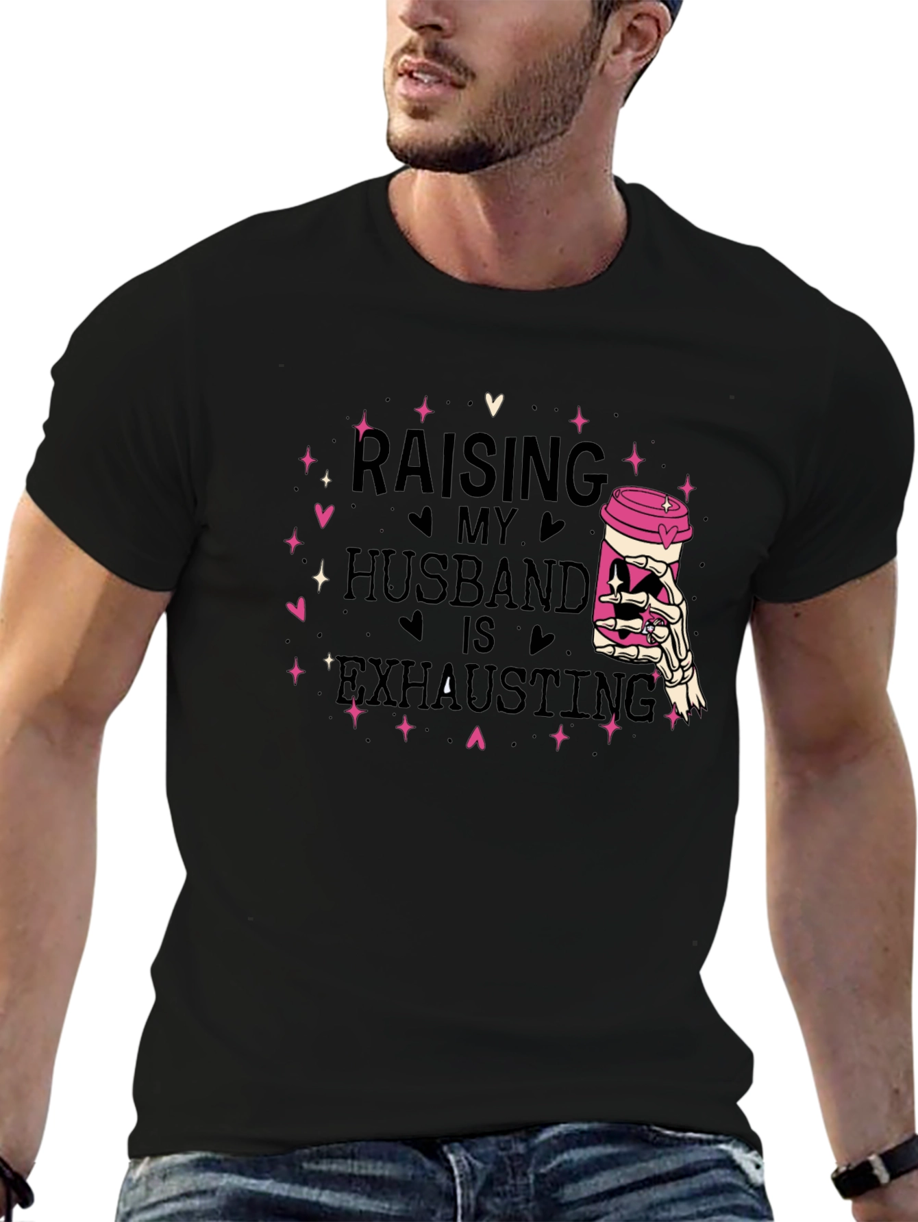 Raising My Husband T-Shirt - Exhausting Funny Tee