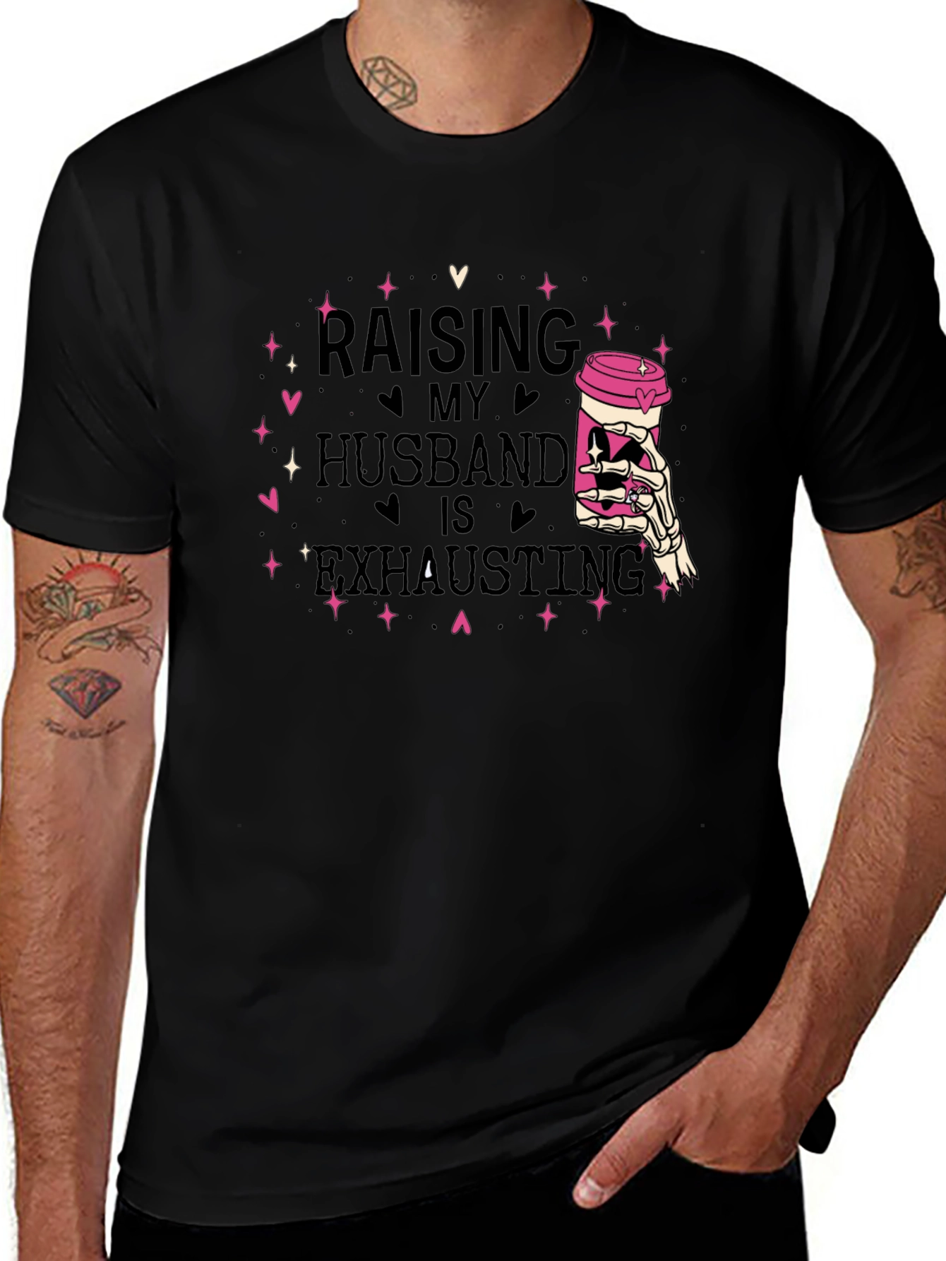 Raising My Husband T-Shirt - Exhausting Funny Tee