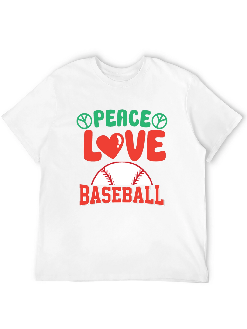 Peace Love Baseball T-Shirt