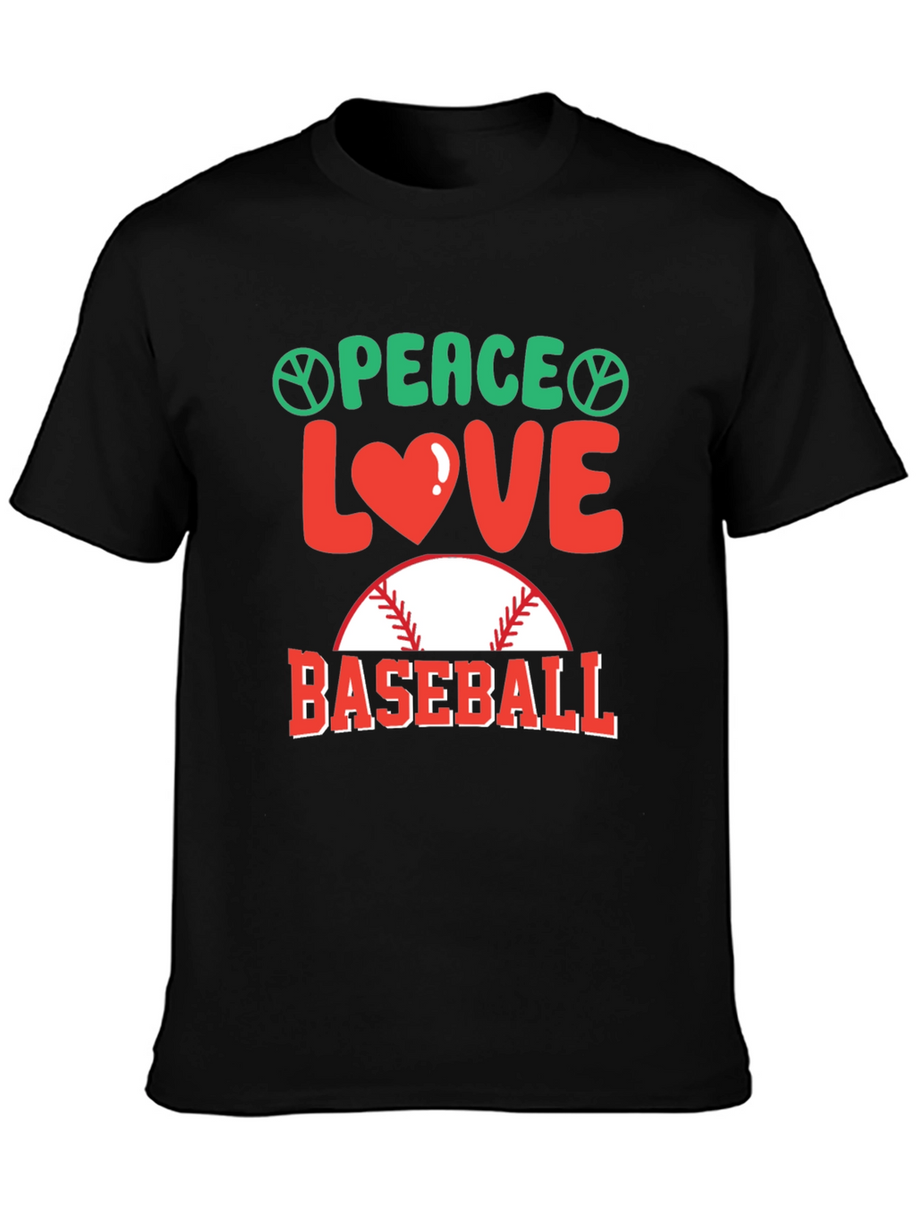 Peace Love Baseball T-Shirt