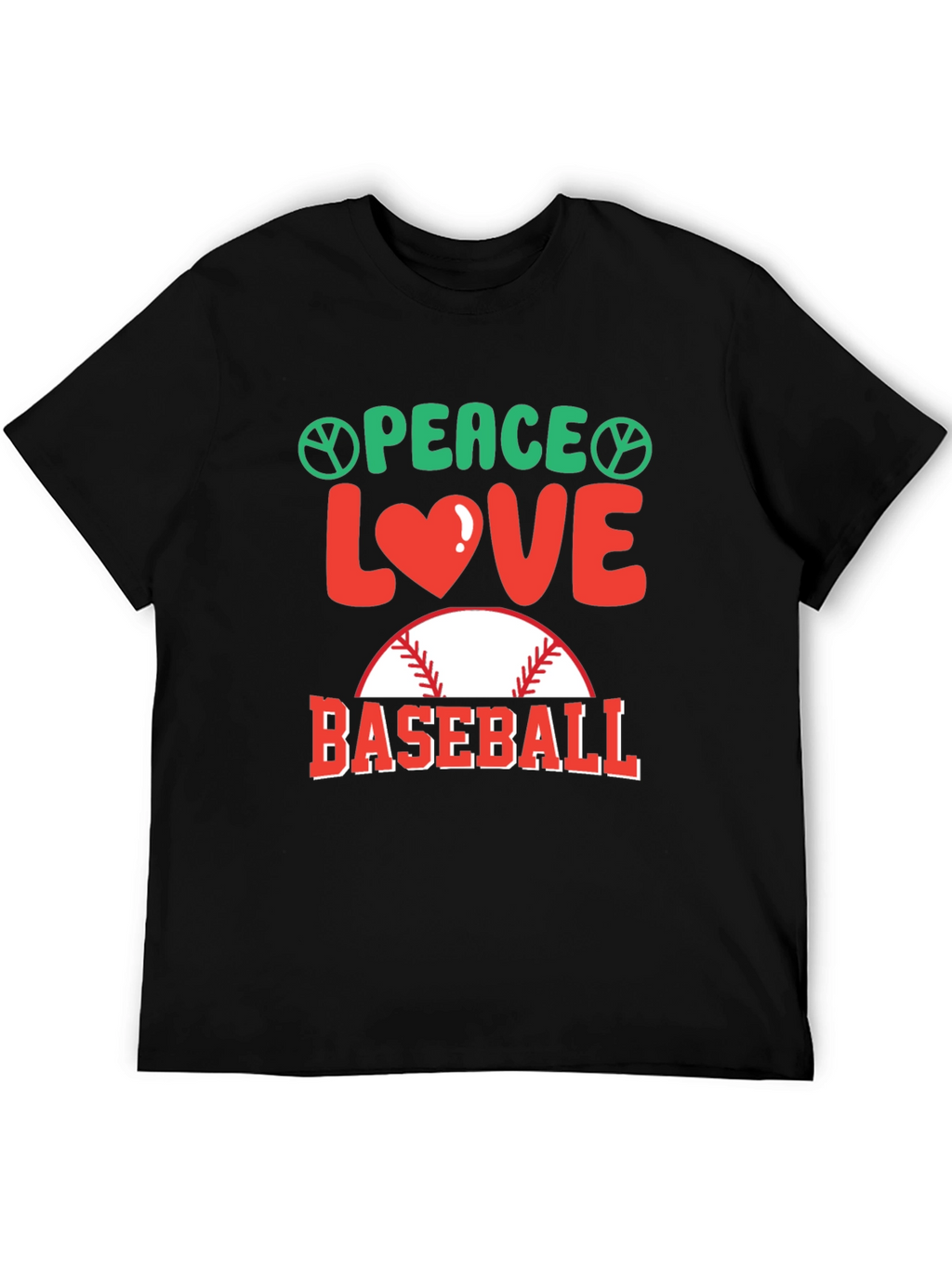Peace Love Baseball T-Shirt