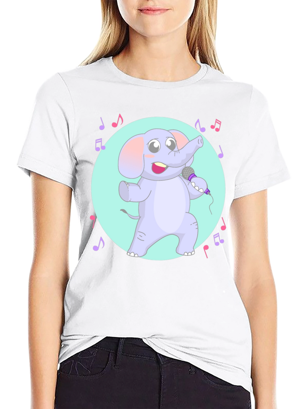 Singing Elephant Graphic Tee - Unique Design
