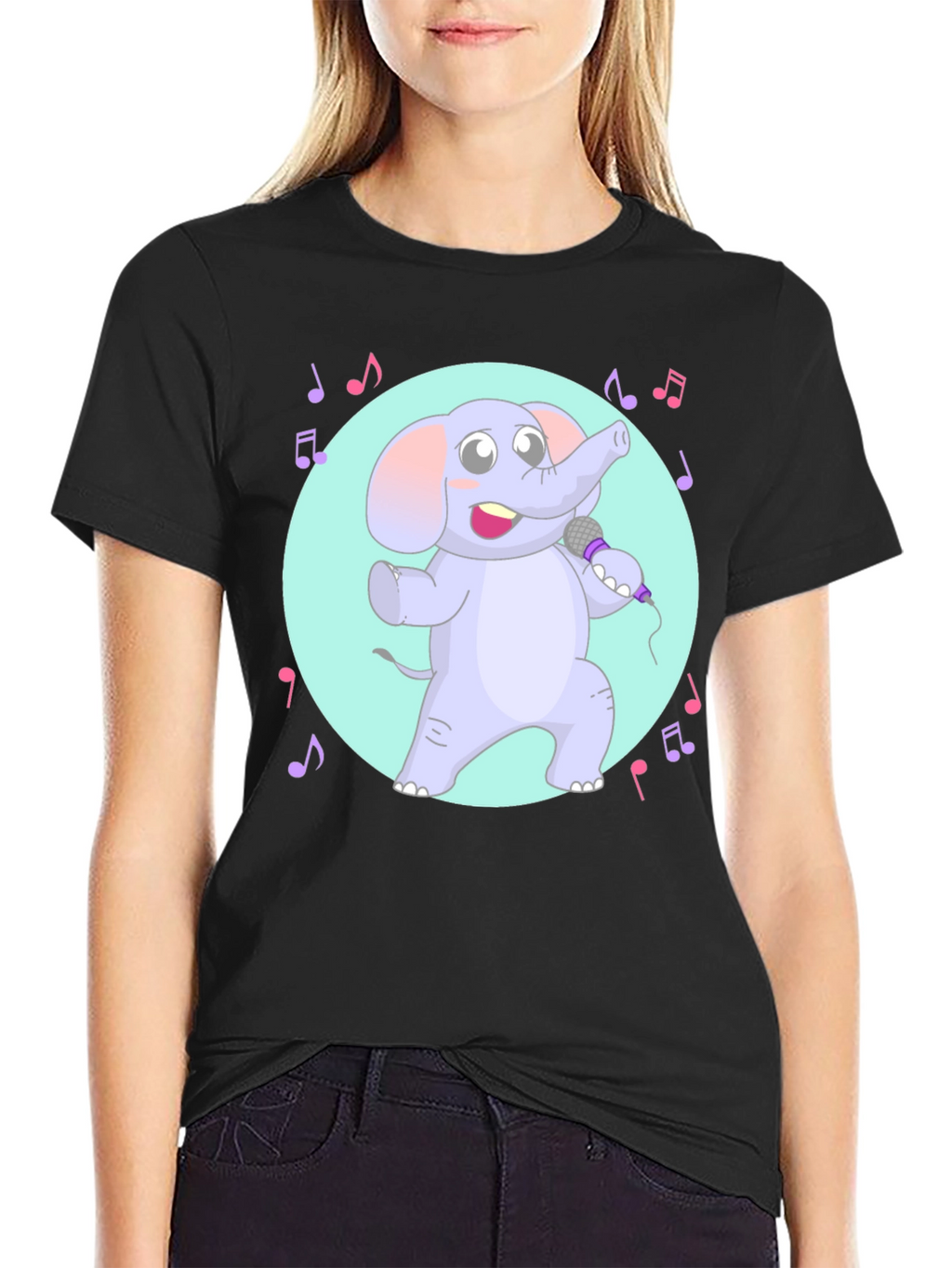 Singing Elephant Graphic Tee - Unique Design