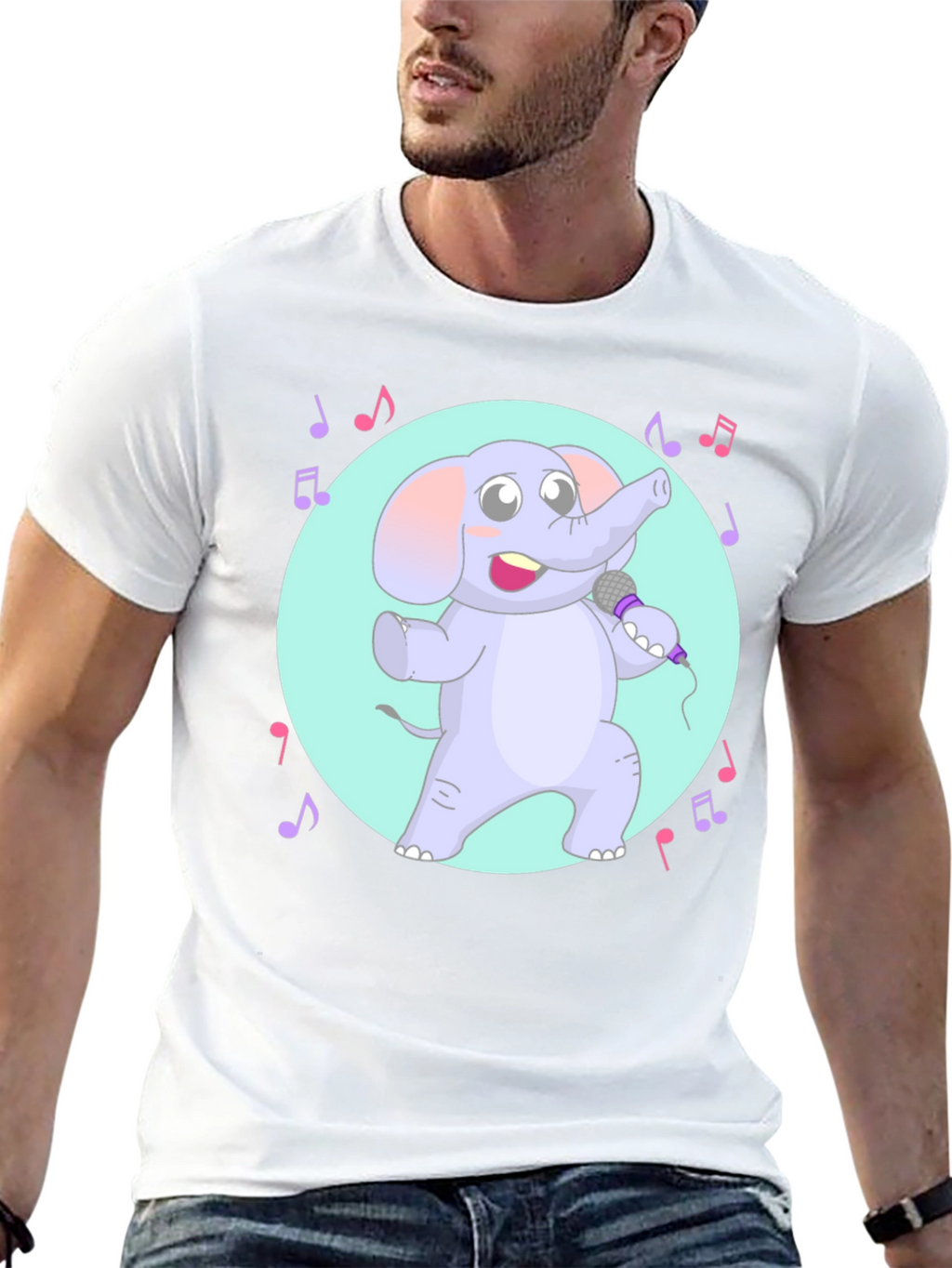 Singing Elephant Graphic Tee - Unique Design