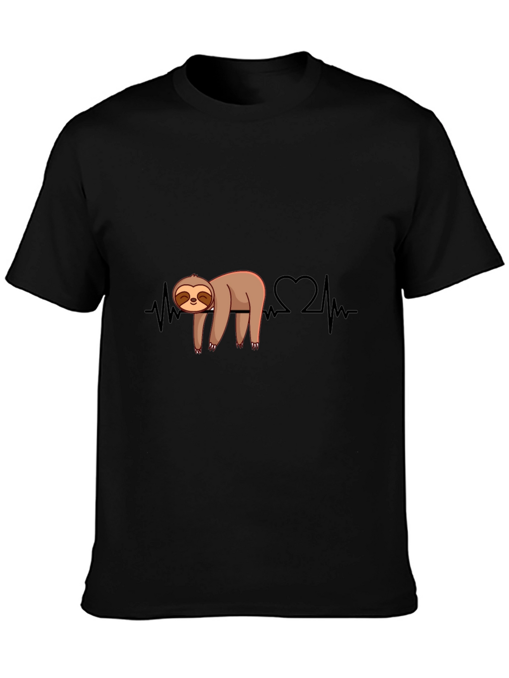 Sloth Heartbeat Graphic Tee - Relaxed Style