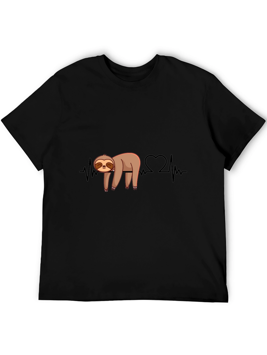 Sloth Heartbeat Graphic Tee - Relaxed Style