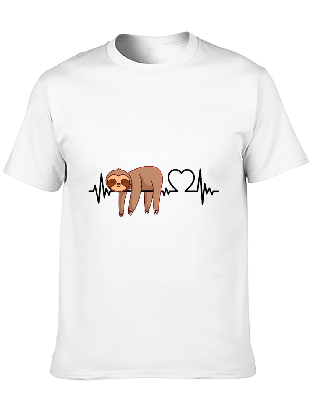 Sloth Heartbeat Graphic Tee - Relaxed Style