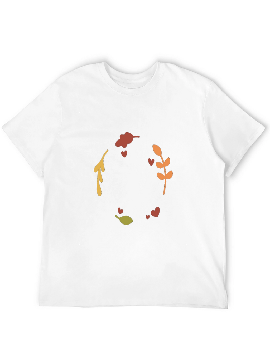 Autumn Leaves & Hearts Black Graphic Tee