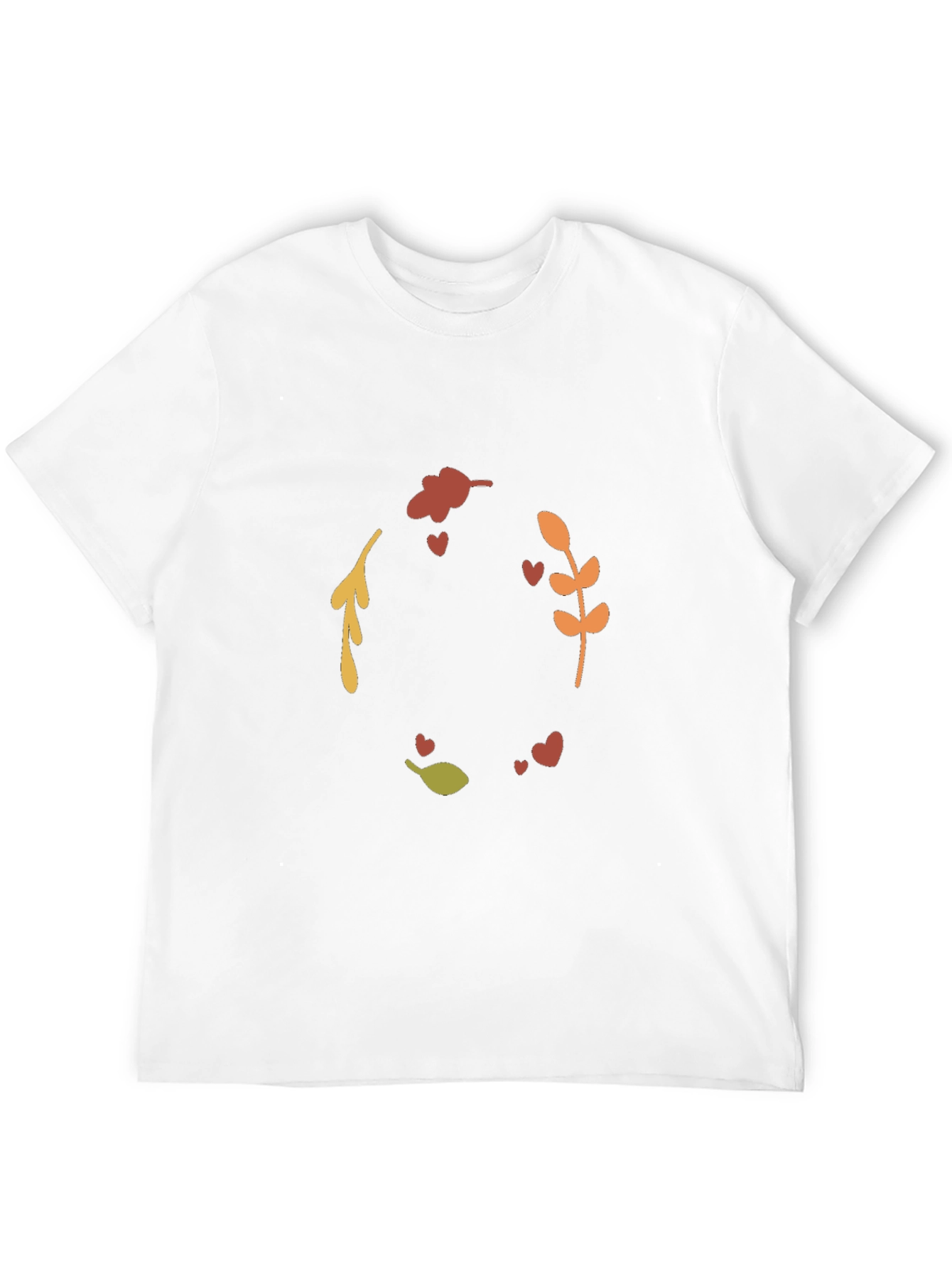 Autumn Leaves & Hearts Black Graphic Tee