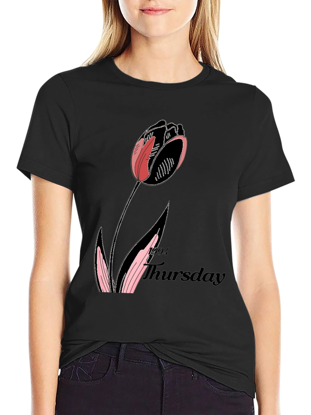 Tulip Thursday Black T-Shirt