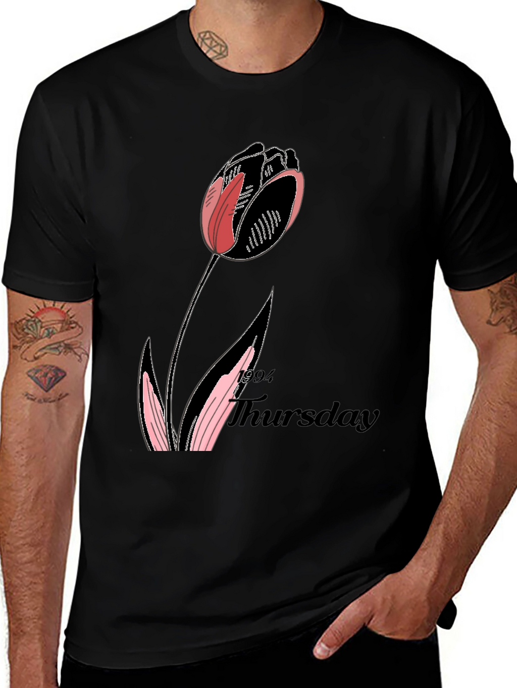 Tulip Thursday Black T-Shirt