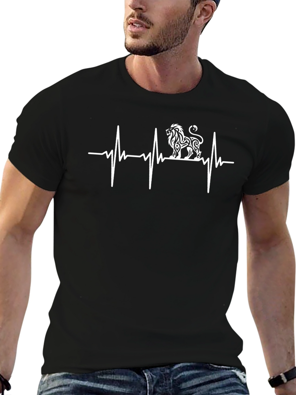 Lion Heartbeat Graphic T-Shirt
