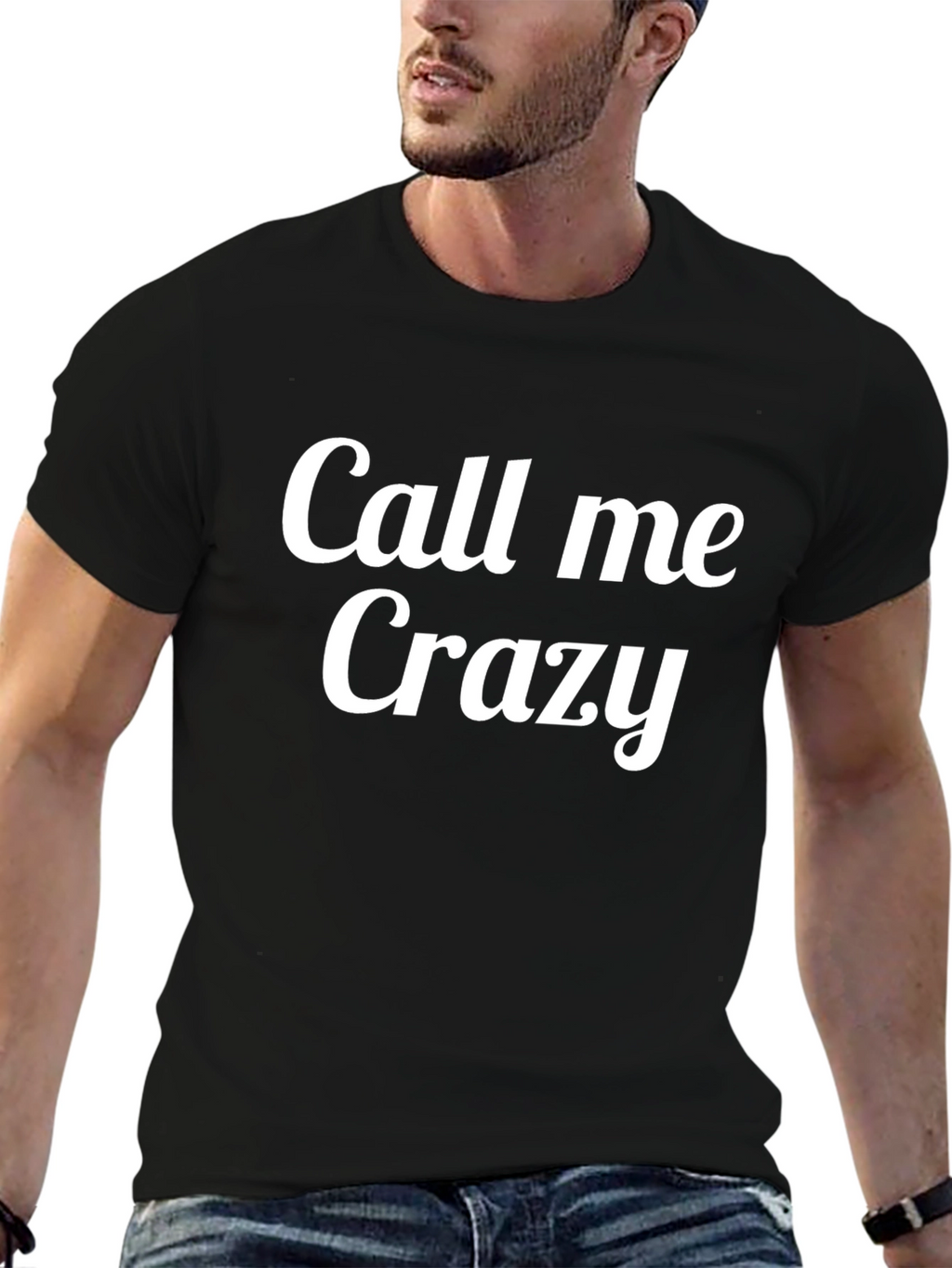 Call Me Crazy Graphic Tee - Black Crewneck