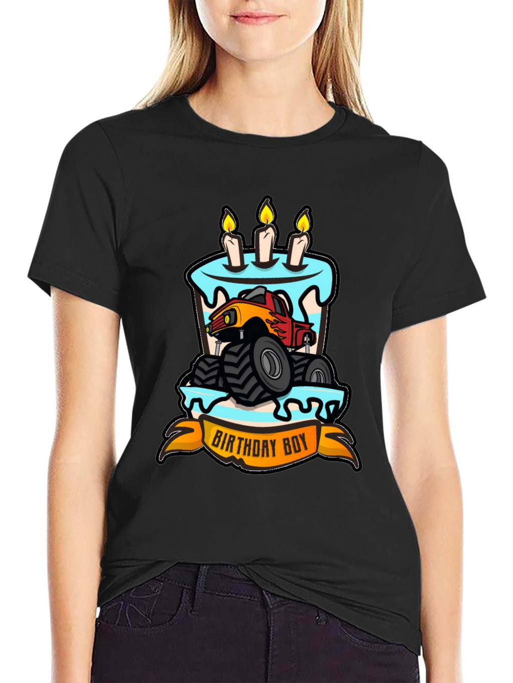 Birthday Boy Monster Truck Cake T-Shirt