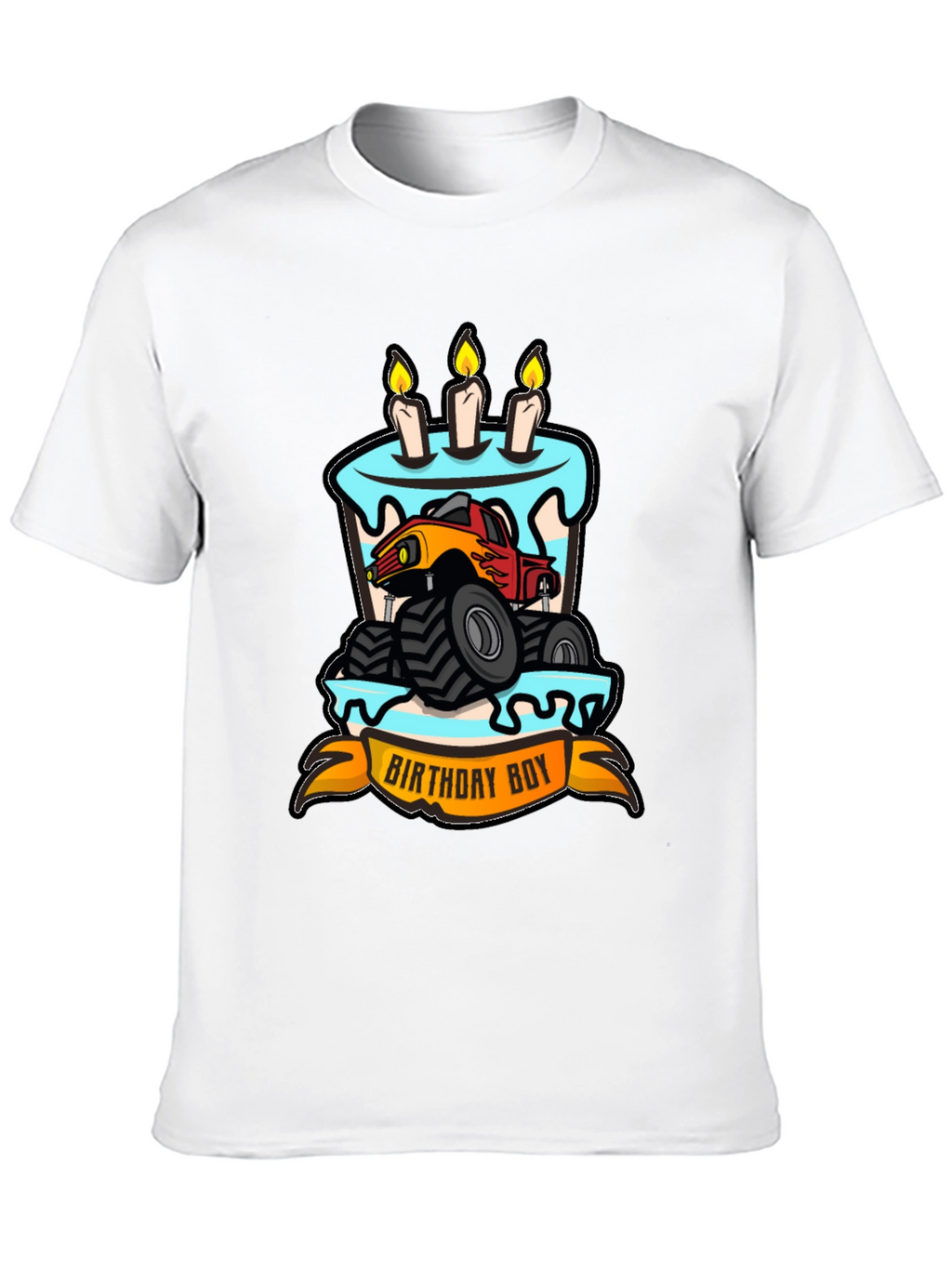 Birthday Boy Monster Truck Cake T-Shirt