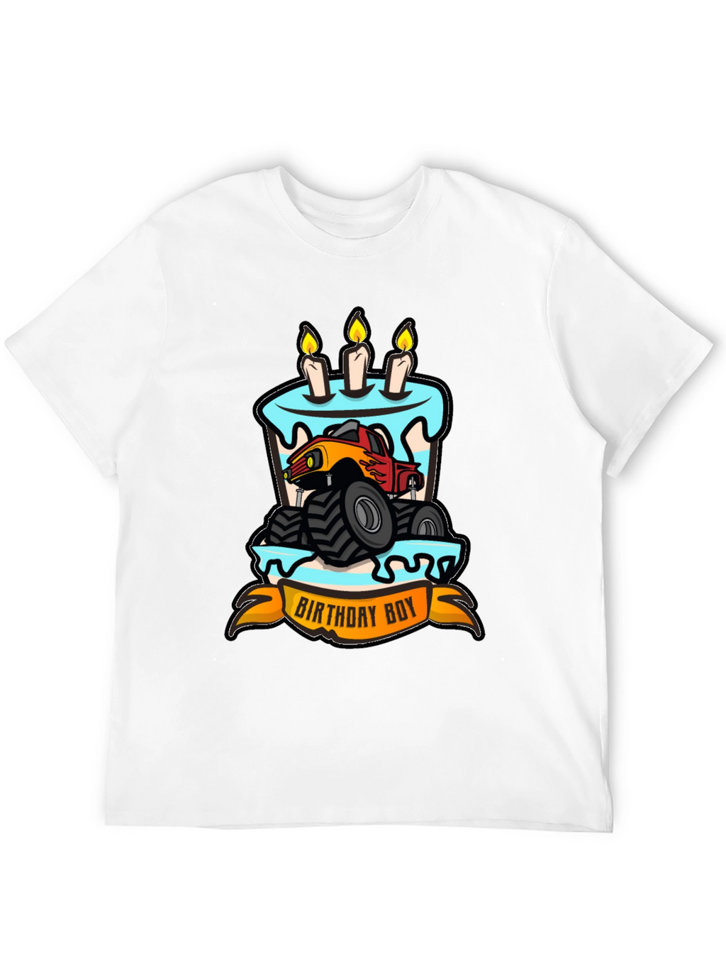 Birthday Boy Monster Truck Cake T-Shirt