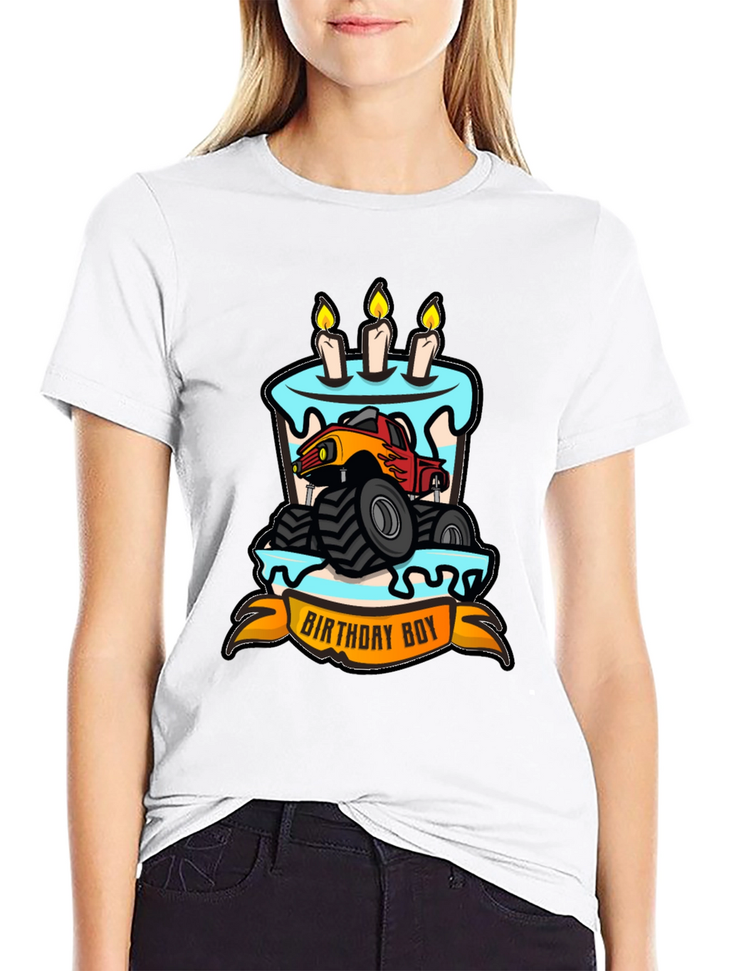 Birthday Boy Monster Truck Cake T-Shirt