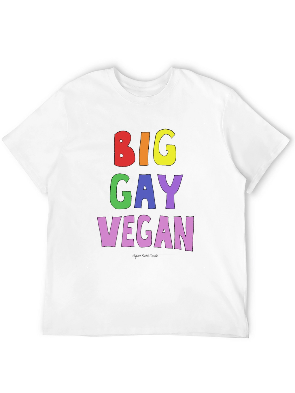 Big Gay Vegan Pride T-Shirt - Black Cotton Tee