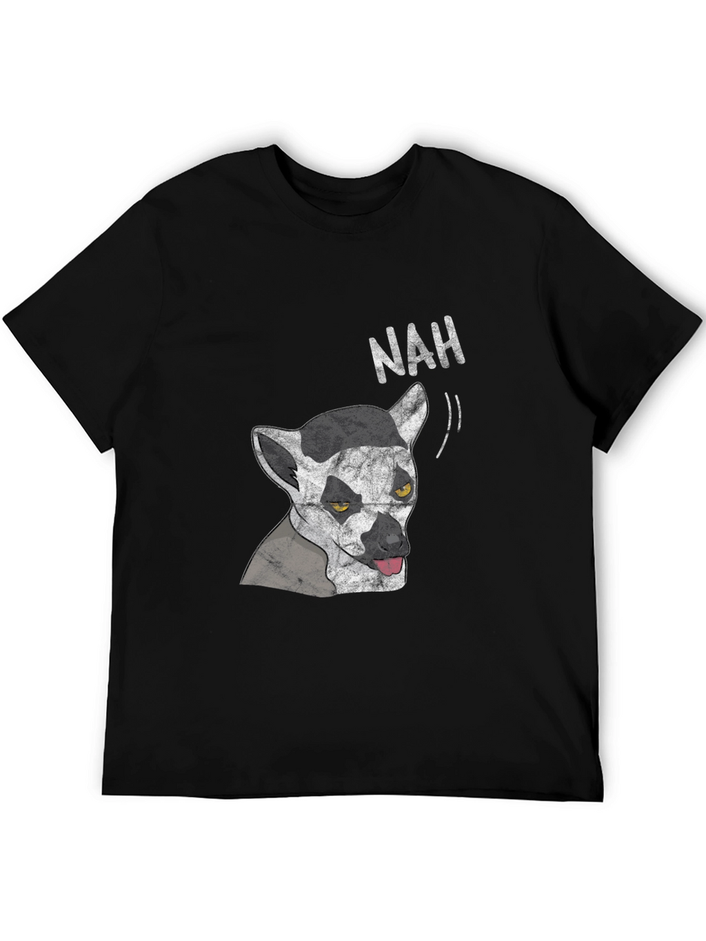 Lemur Nah Graphic Tee - Black Cotton T-Shirt