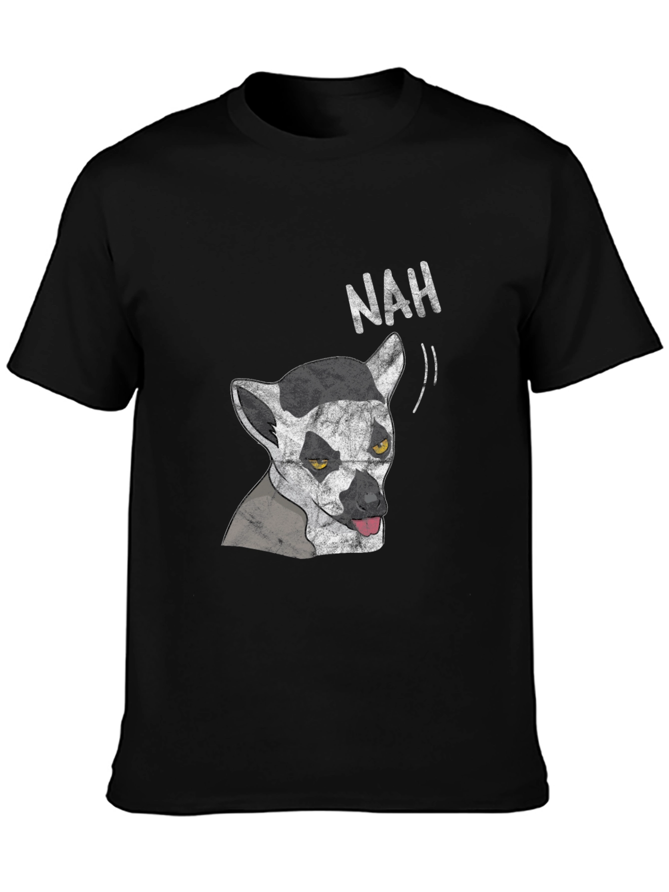 Lemur Nah Graphic Tee - Black Cotton T-Shirt