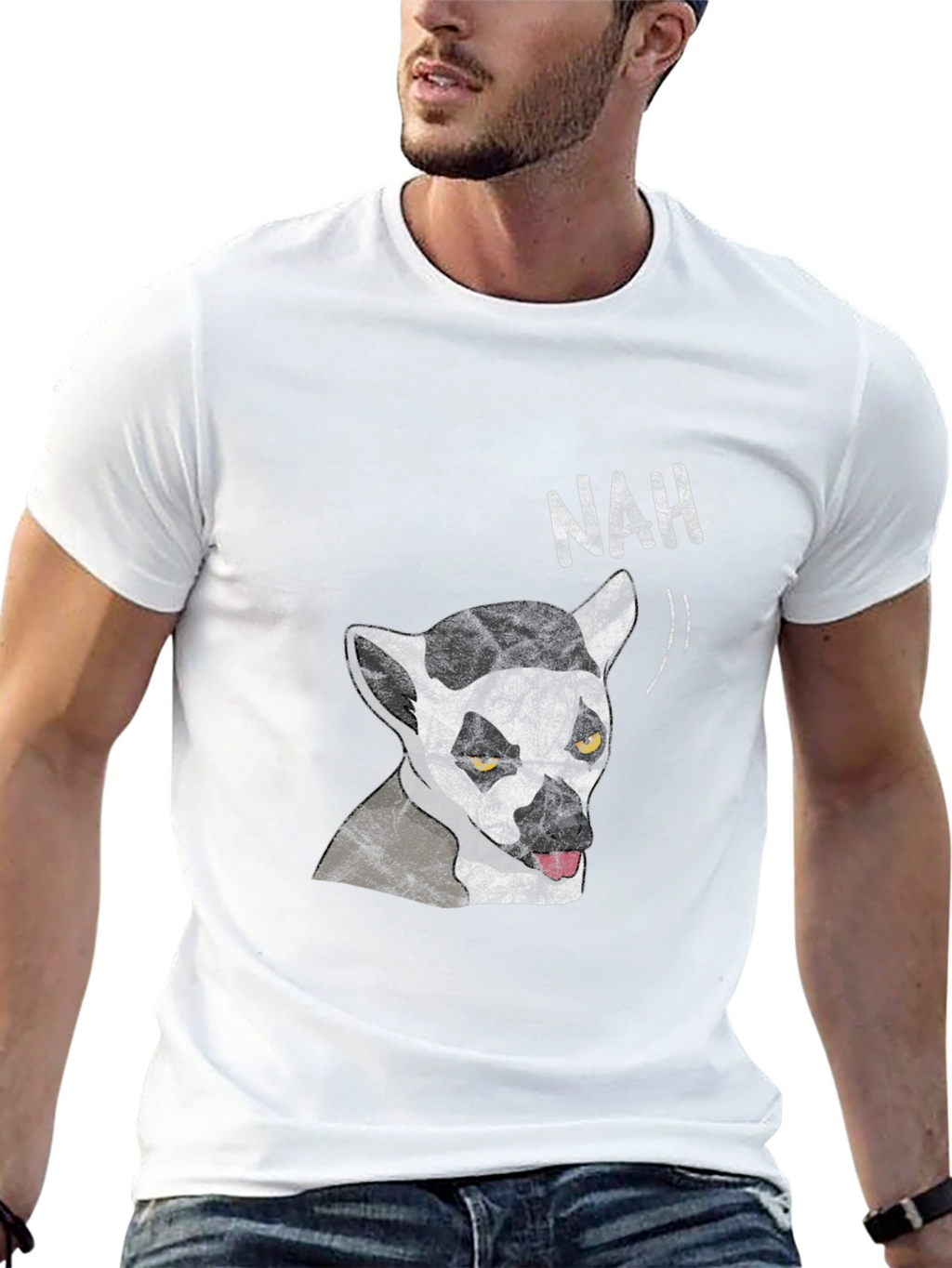 Lemur Nah Graphic Tee - Black Cotton T-Shirt