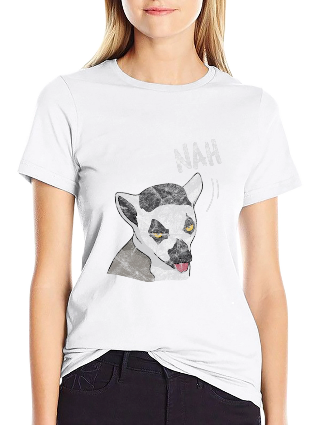 Lemur Nah Graphic Tee - Black Cotton T-Shirt