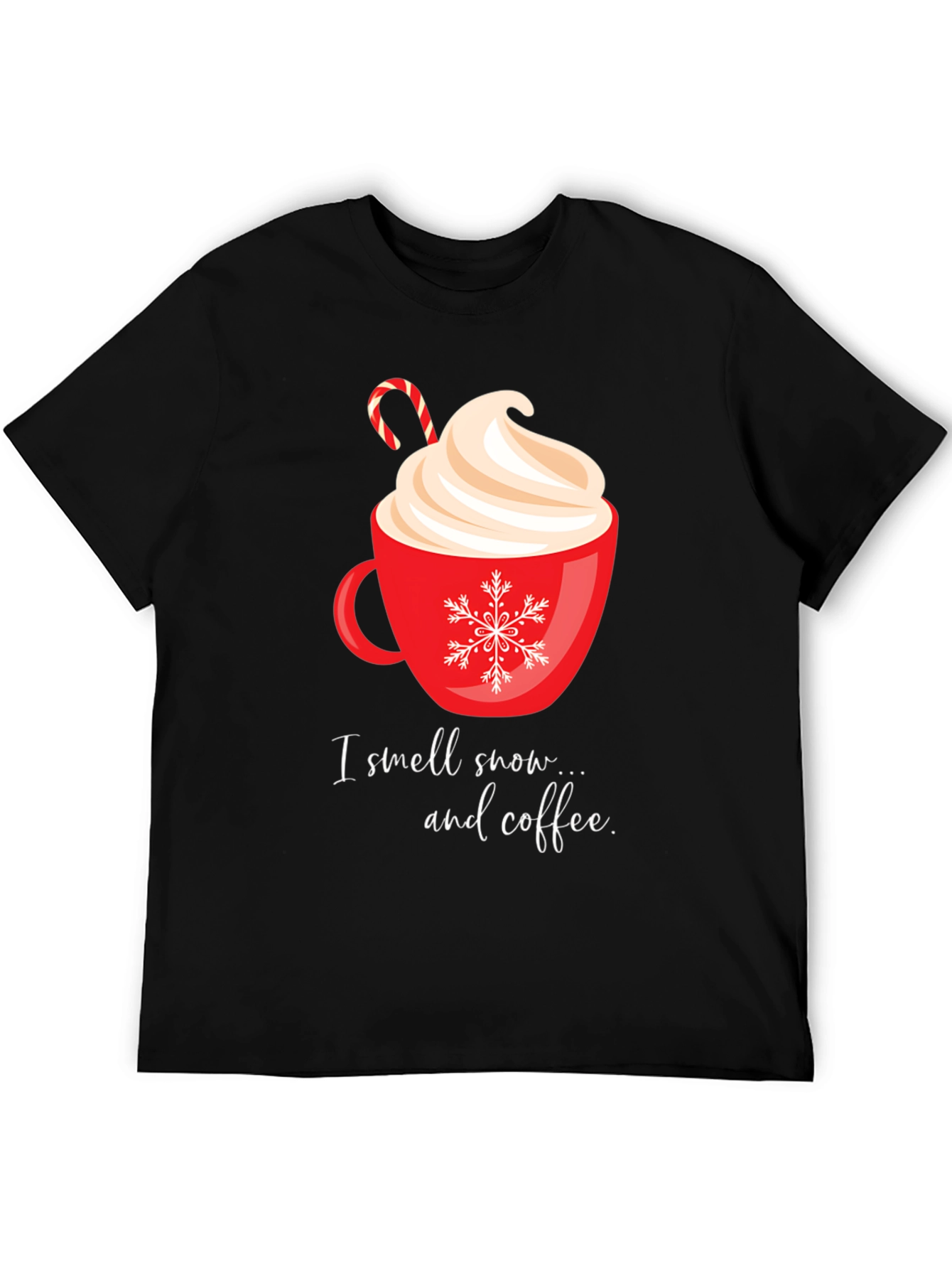 Festive Coffee T-Shirt - I smell snow... and coffee.
