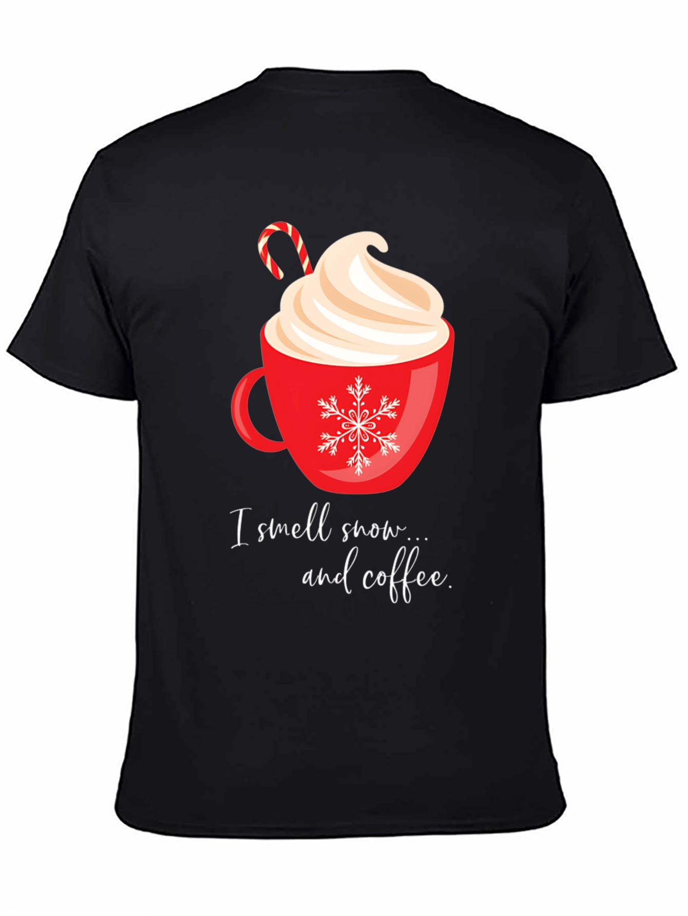 Festive Coffee T-Shirt - I smell snow... and coffee.