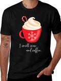 Festive Coffee T-Shirt - I smell snow... and coffee.