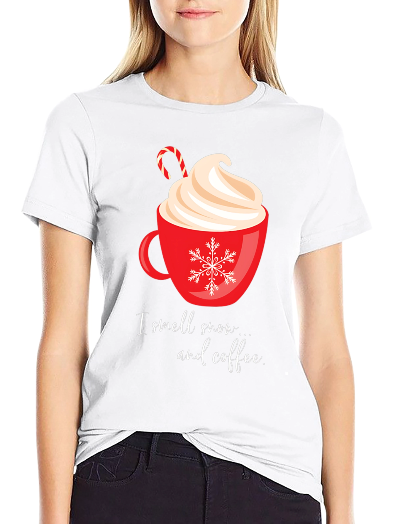 Festive Coffee T-Shirt - I smell snow... and coffee.