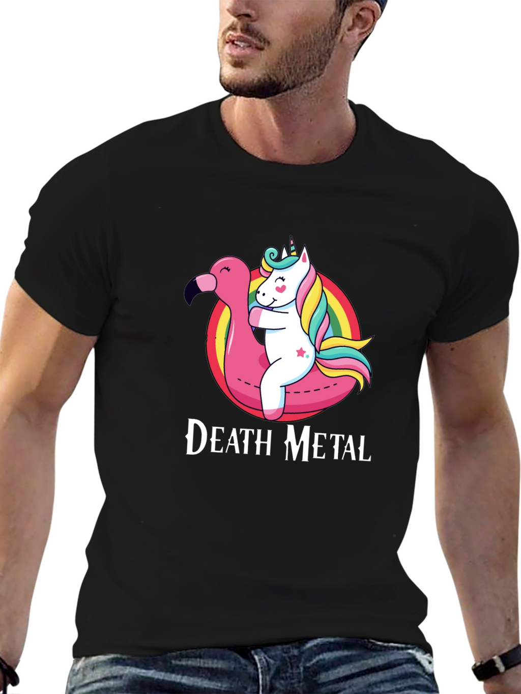 Death Metal Unicorn Flamingo T-Shirt