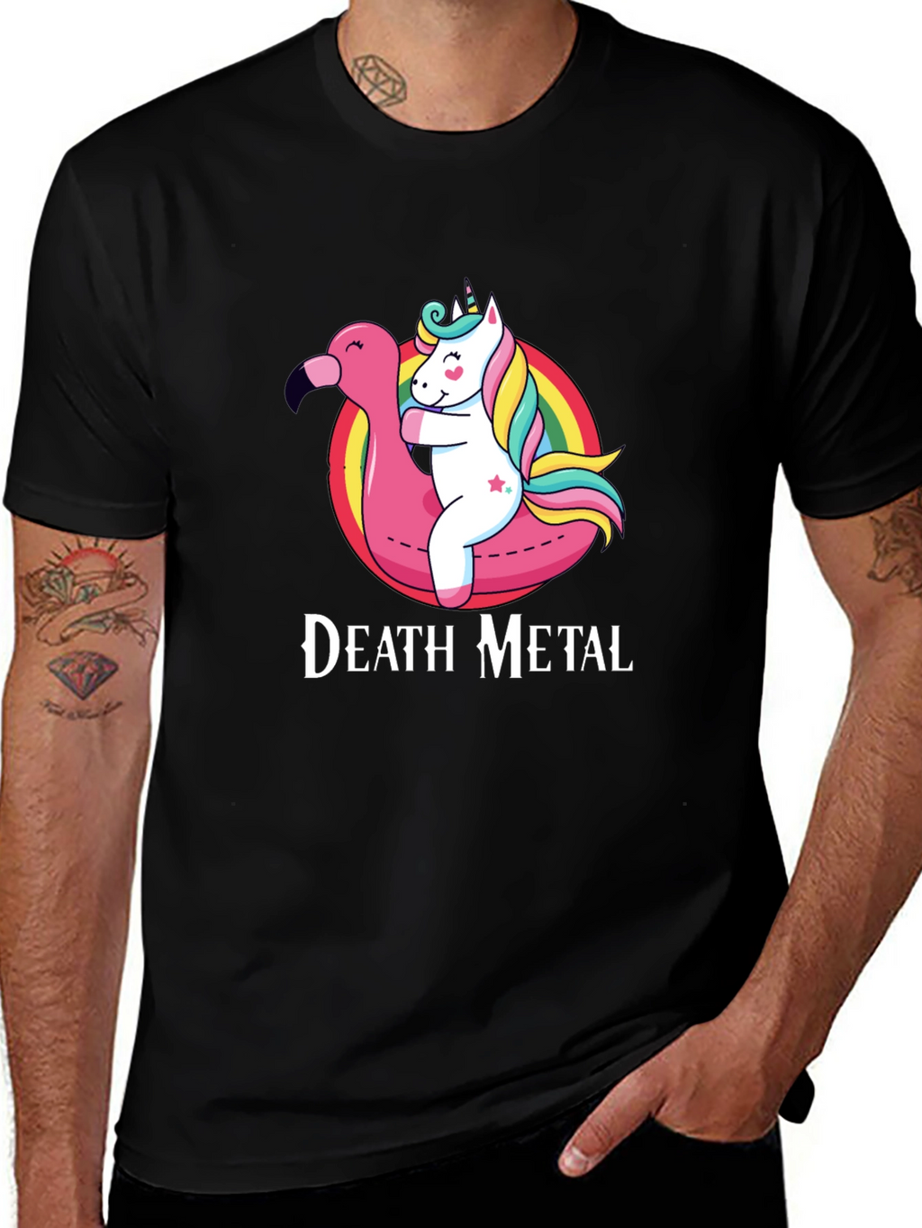 Death Metal Unicorn Flamingo T-Shirt