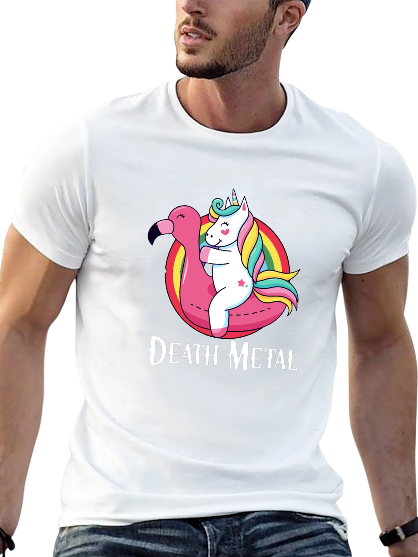 Death Metal Unicorn Flamingo T-Shirt