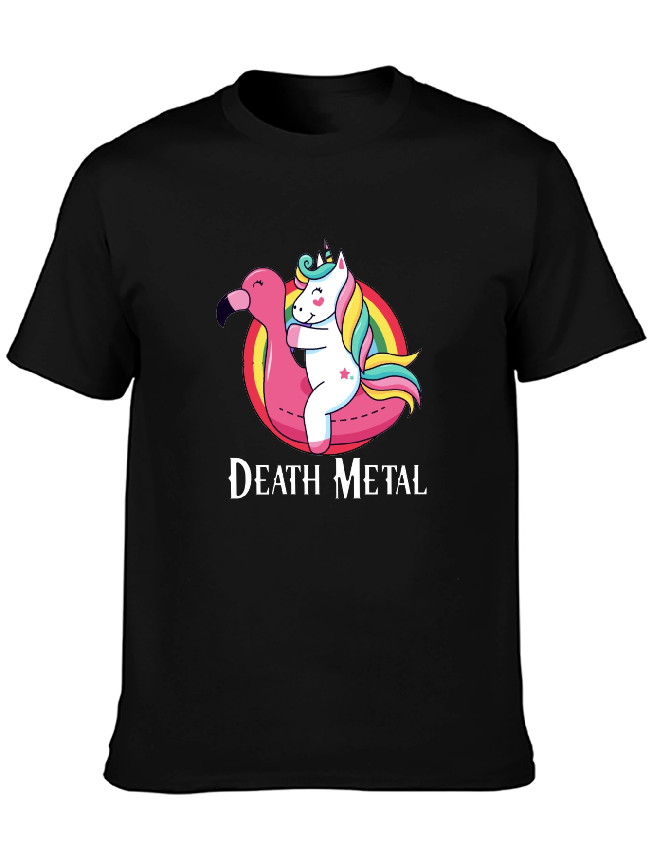 Death Metal Unicorn Flamingo T-Shirt