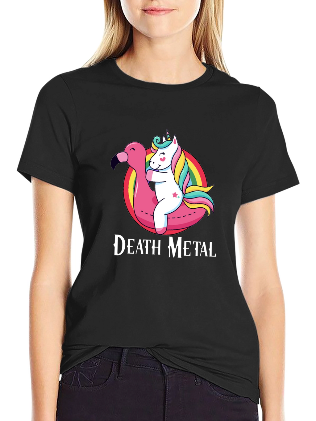 Death Metal Unicorn Flamingo T-Shirt