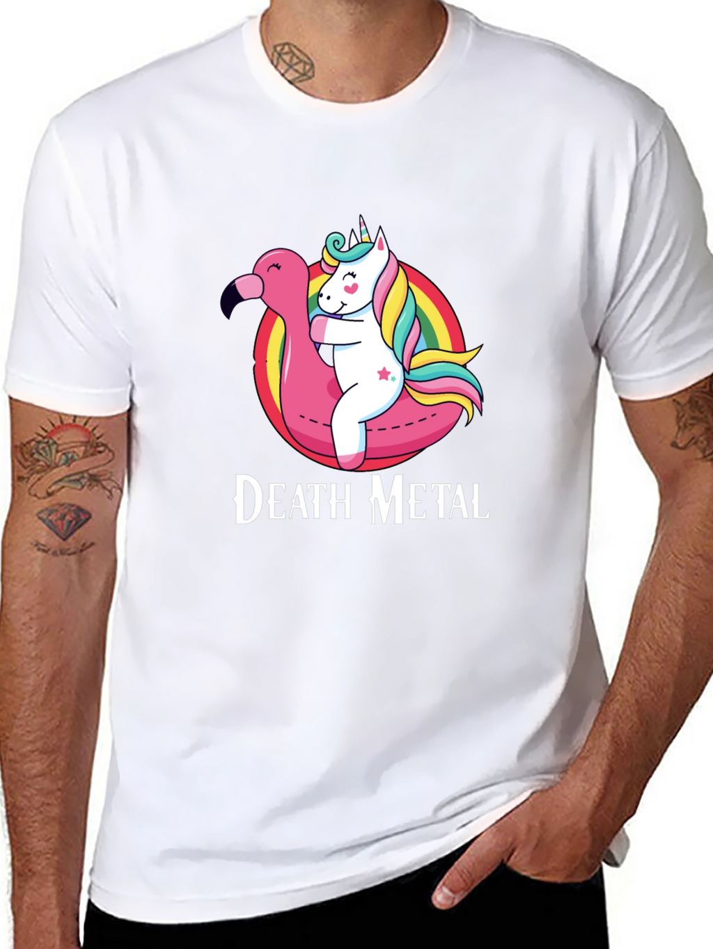 Death Metal Unicorn Flamingo T-Shirt
