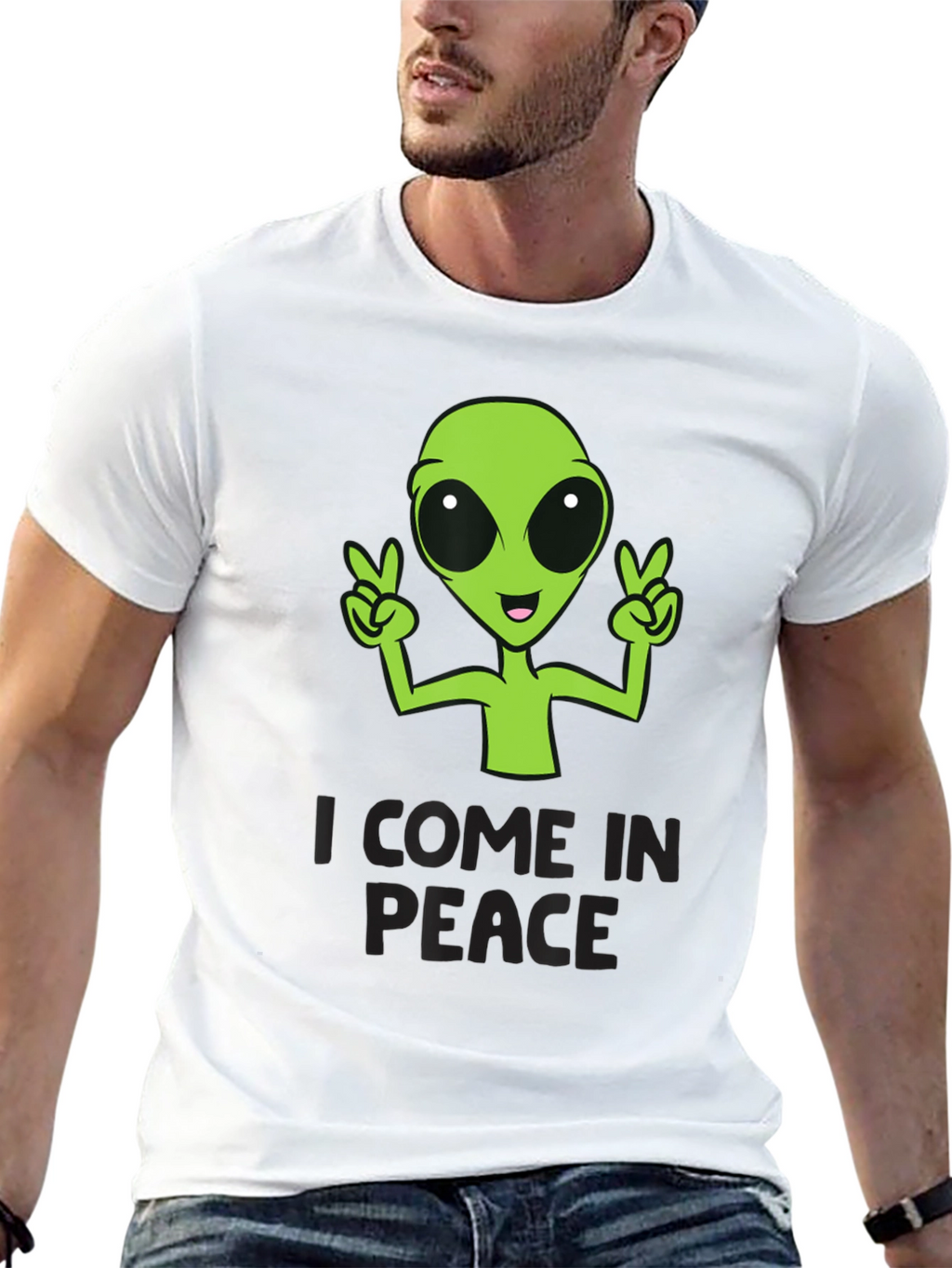 I Come In Peace Alien Graphic T-Shirt