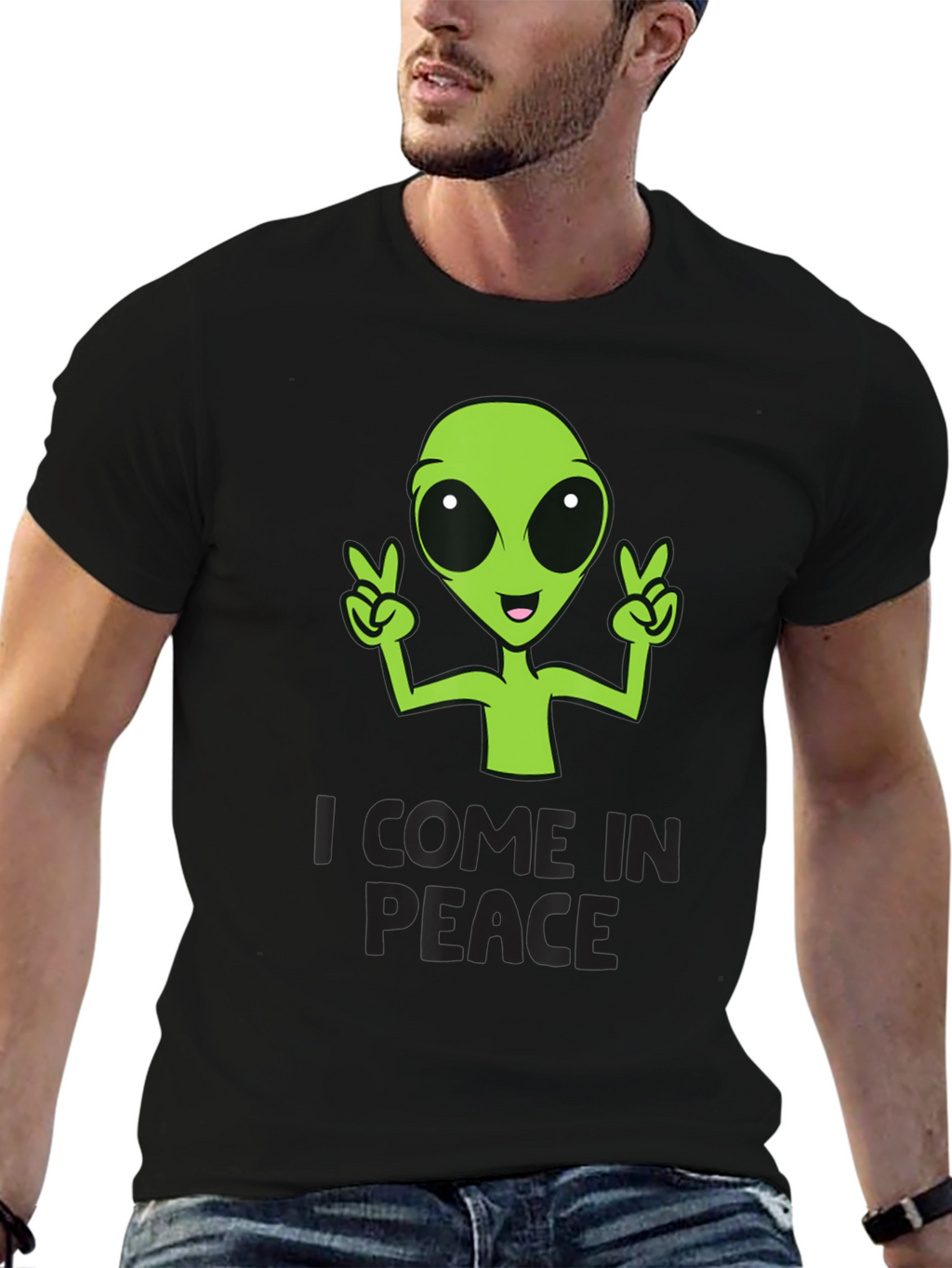 I Come In Peace Alien Graphic T-Shirt
