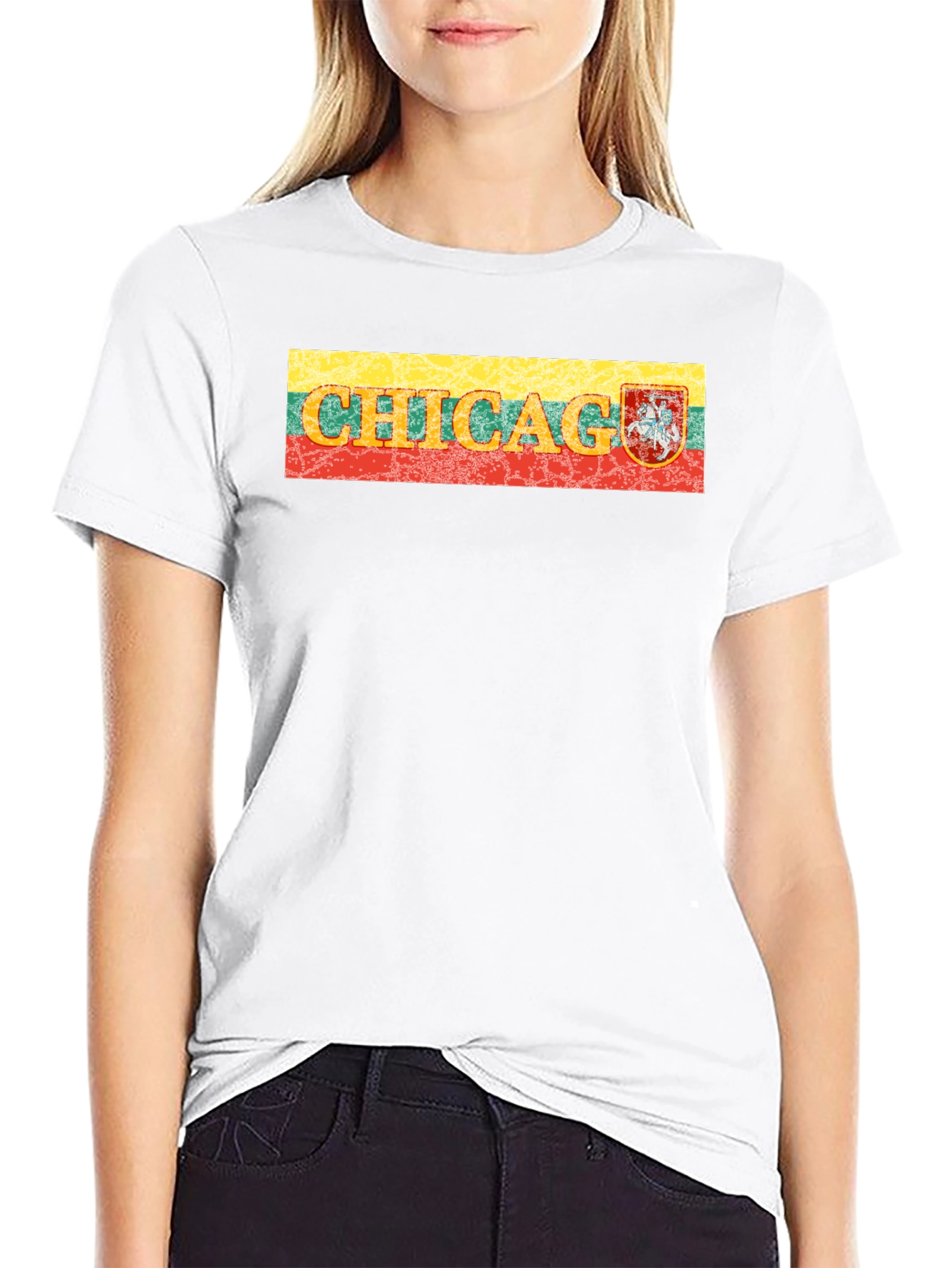 Chicago Lithuania Flag T-Shirt
