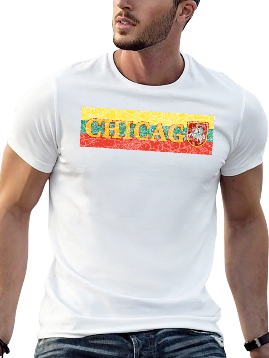 Chicago Lithuania Flag T-Shirt