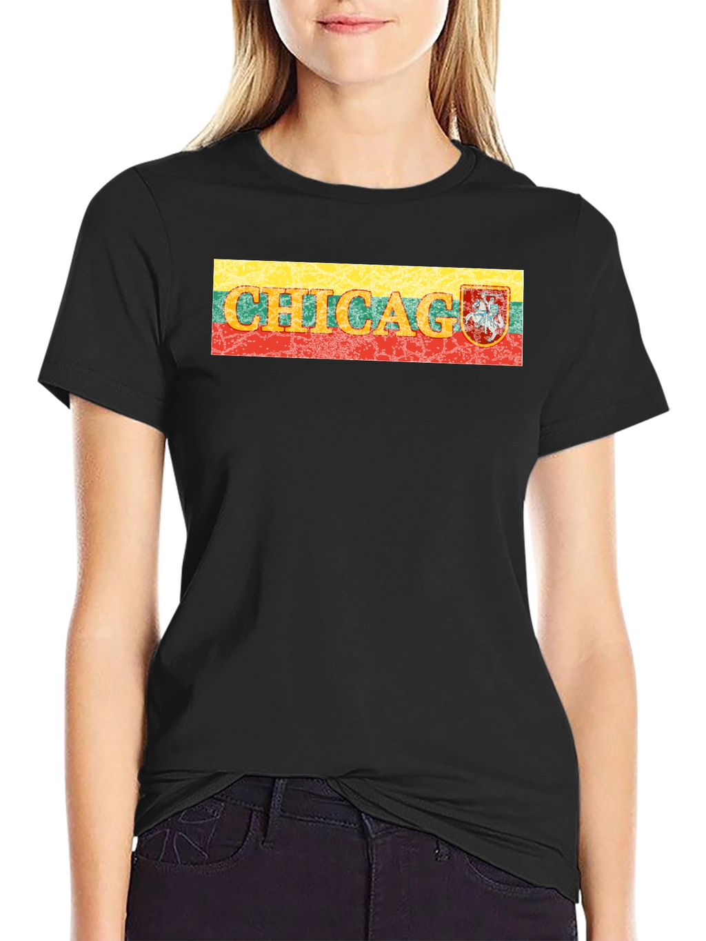 Chicago Lithuania Flag T-Shirt