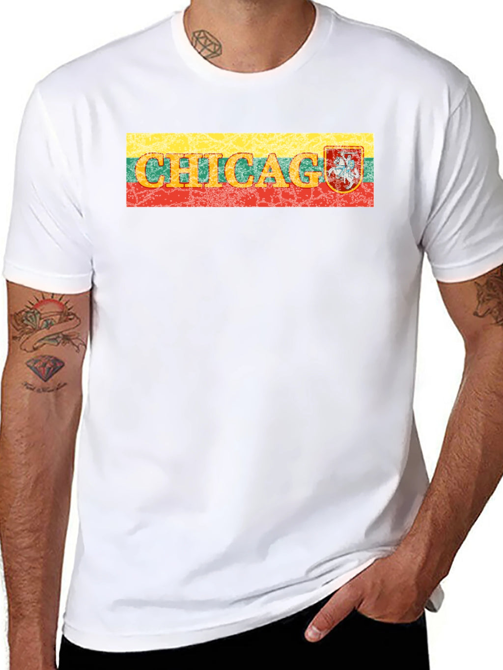 Chicago Lithuania Flag T-Shirt