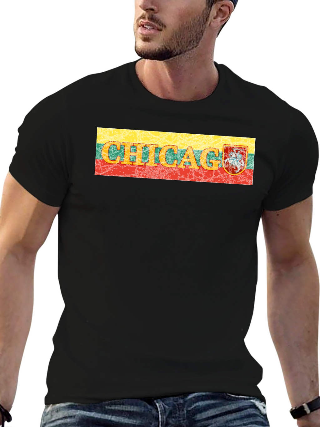 Chicago Lithuania Flag T-Shirt