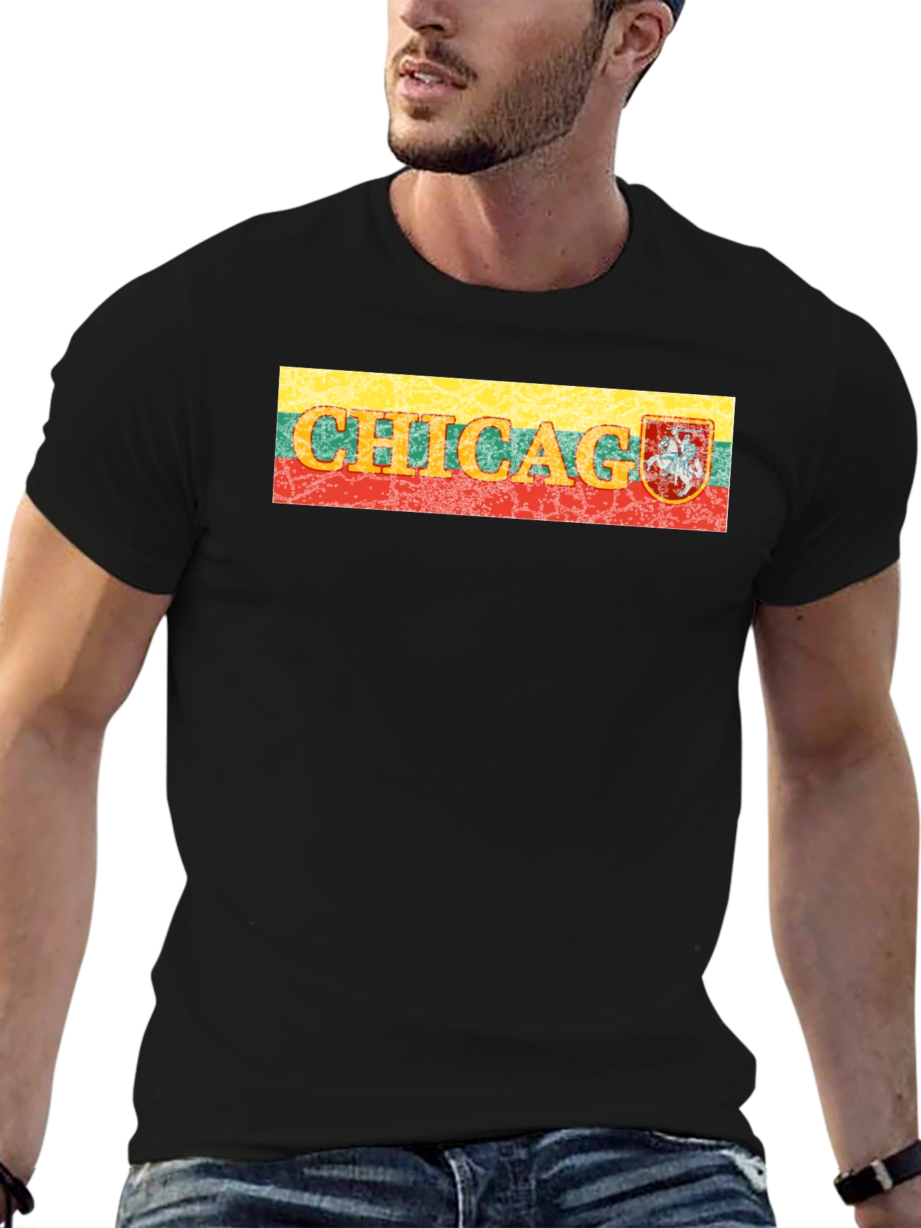 Chicago Lithuania Flag T-Shirt