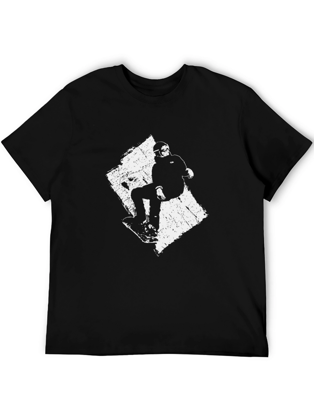 Snowboarder Graphic Tee - Black Cotton T-Shirt