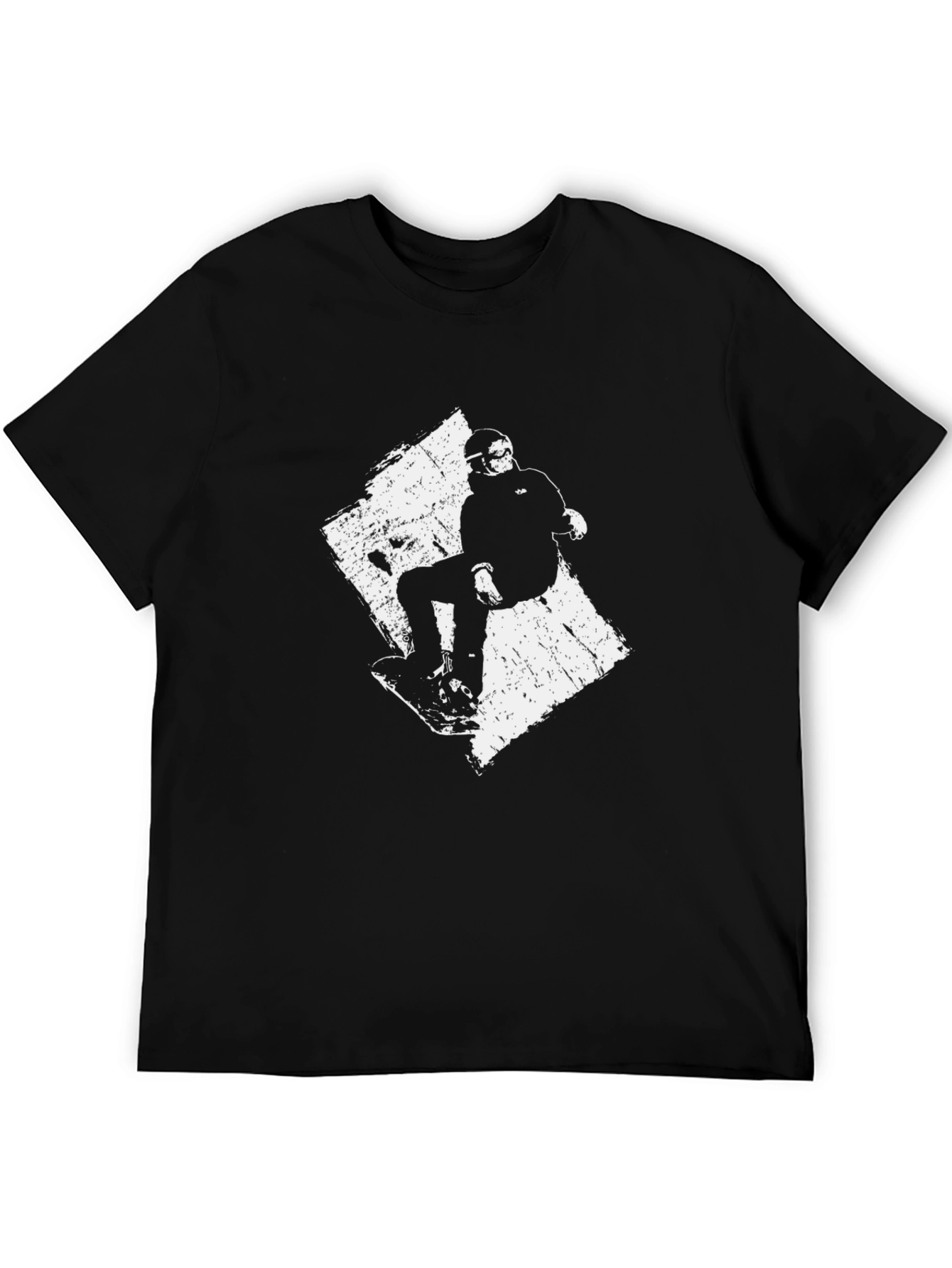 Snowboarder Graphic Tee - Black Cotton T-Shirt
