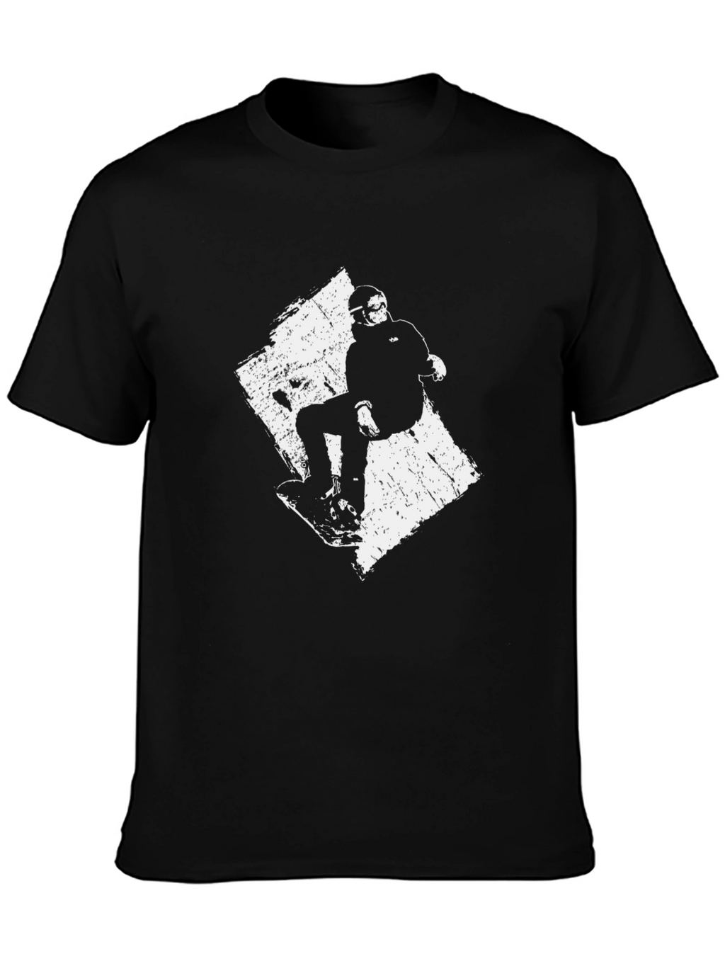 Snowboarder Graphic Tee - Black Cotton T-Shirt