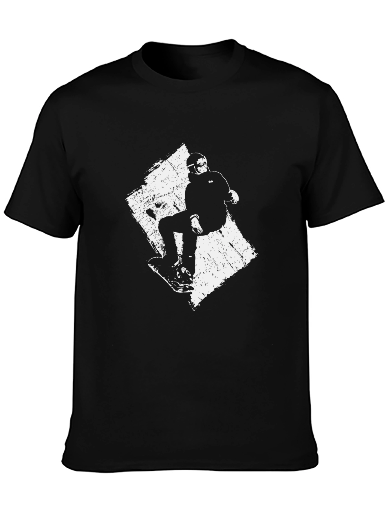 Snowboarder Graphic Tee - Black Cotton T-Shirt