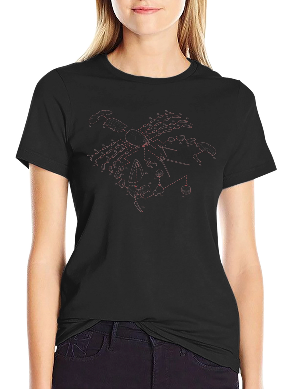 Geometric Eagle Graphic Tee - Black Cotton Blend